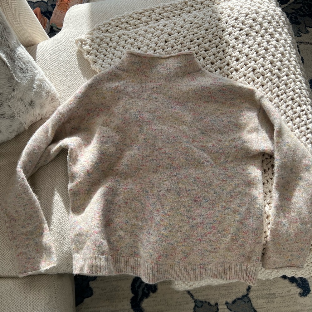 White + Warren Confetti Mock Neck Wool Sweater - Picture 5 of 9